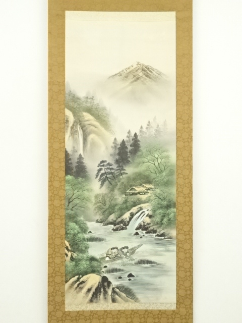 道具 ] - 道具 寿山 山水縁起図 肉筆絹本掛軸（保護箱） | ネット